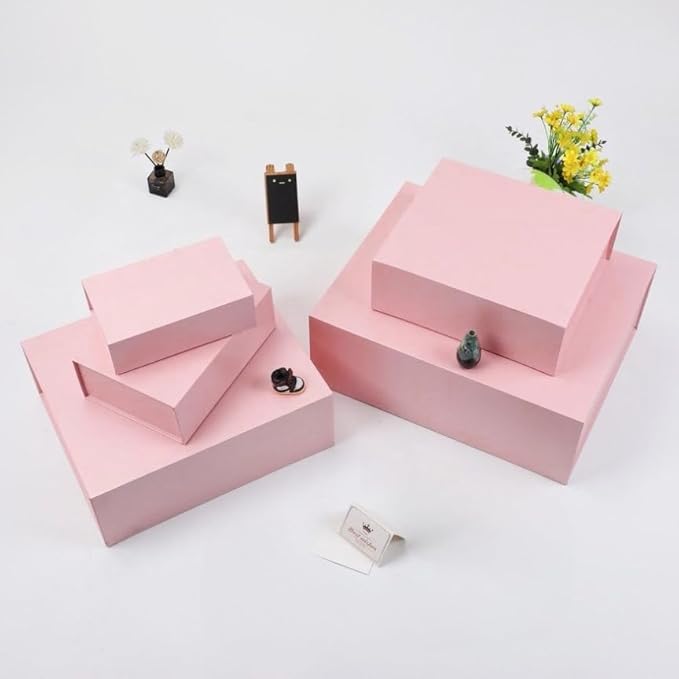 UoeRing 1 Extra Large Pink Gift Box 20x16x7 inch Luxury Gift Box for Presents with Magnetic Closure Lid Collapsible,Birthday,Christmas,Contains Card, Ribbon,Tissue Paper,Shredded Paper Filler