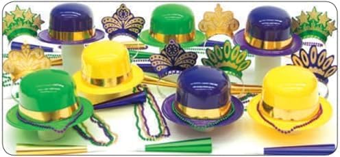 PMU 83 PC New Year's Eve Party Supplies New Year Decorations Supplies, 2026 Multicolor Mardi Gras Party Kit Assortment for 25 Persons - (Yellow, Purple and Green) for Adults, Men and Women (25/psn)