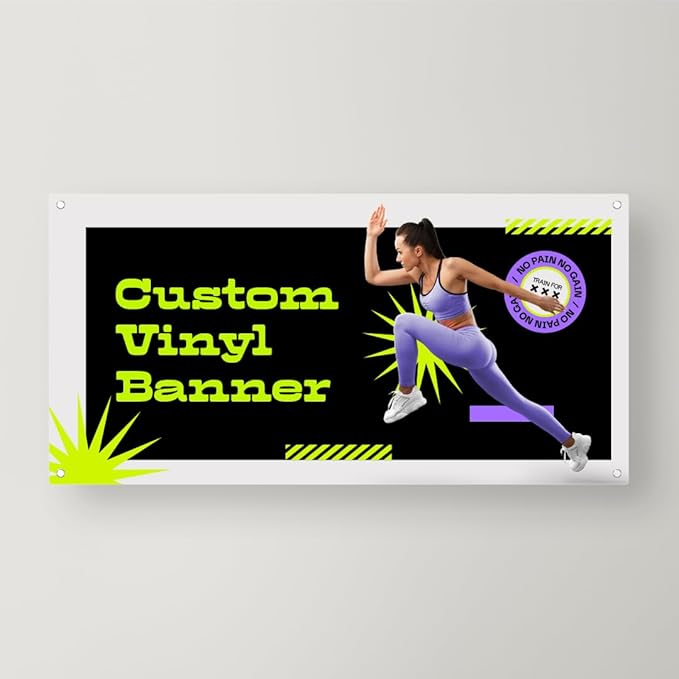 Customizable Vinyl Banner – Personalized Outdoor/Indoor Event Signage for Birthdays, Weddings, Graduations, Business Promotions – Lightweight, Durable, Weather-Resistant, Full-Color Printing (2'x4')