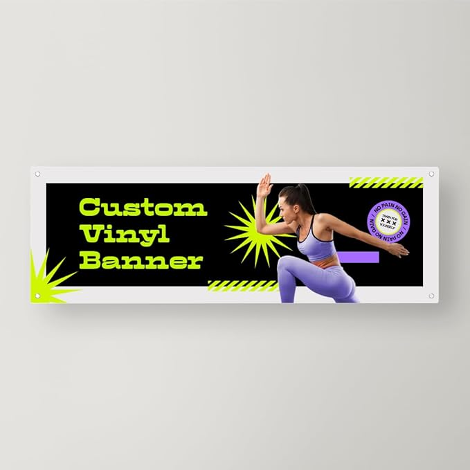 Customizable Vinyl Banner – Personalized Outdoor/Indoor Event Signage for Birthdays, Weddings, Graduations, Business Promotions – Lightweight, Durable, Weather-Resistant, Full-Color Printing (2'x6')