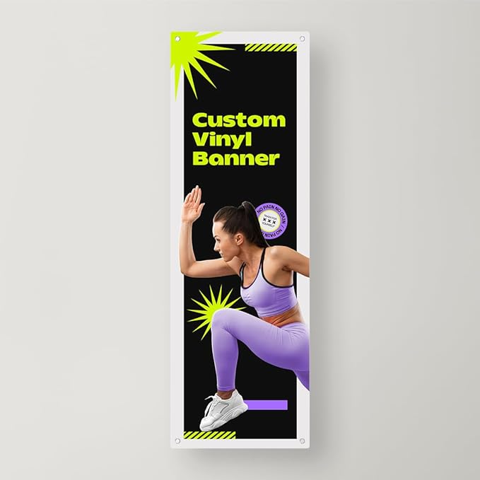 Customizable Vinyl Banner – Personalized Outdoor/Indoor Event Signage for Birthdays, Weddings, Graduations, Business Promotions – Lightweight, Durable, Weather-Resistant, Full-Color Printing (2'x6' / Vertical)
