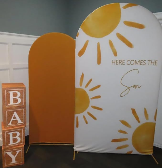 Here Comes The Son Arch Backdrop Cover First Trip Around The Sun Baby Shower Decorations Arch Spandex Cover Groovy Sunshine Birthday Party Fiesta (7.2x4ft Cover,24)