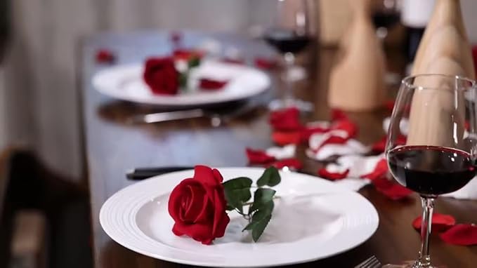 Artificial Velvet Silk White Roses for Wedding Centerpieces & Bridal Bouquets - Mother's Day & Valentine's Day Home Decor (120, Red)