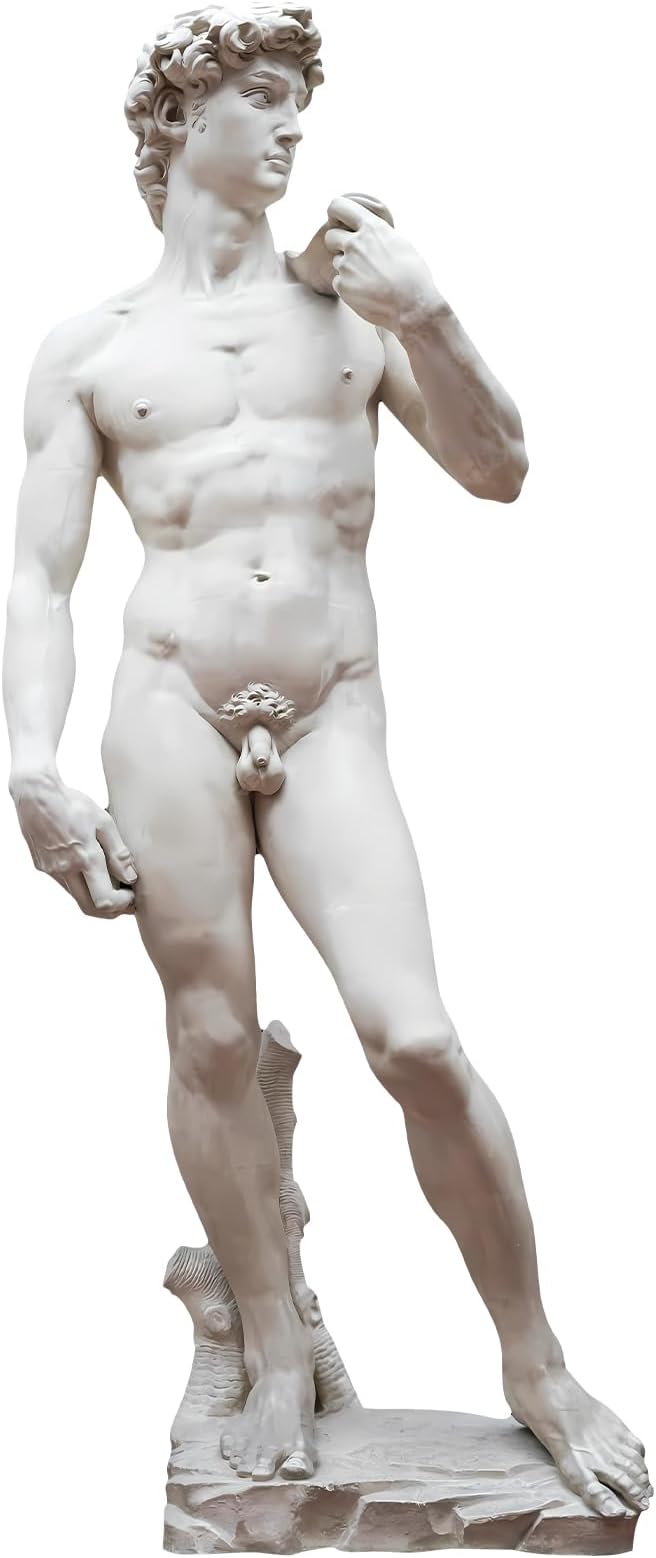 67" David Cardboard Cutout Life-Size David Statue Standee for Art Party Decor, Realistic Sculpture for Classroom Display, Museum Events, Photo Booth Backdrop, Cultural Educational