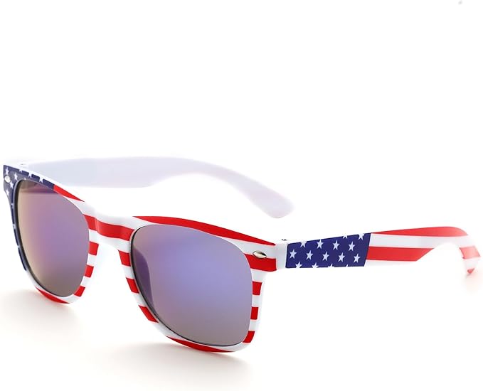 Fsmiling Bulk American Sunglasses USA Flag Sunglasses Patriotic Sunglasses-10/24Pack