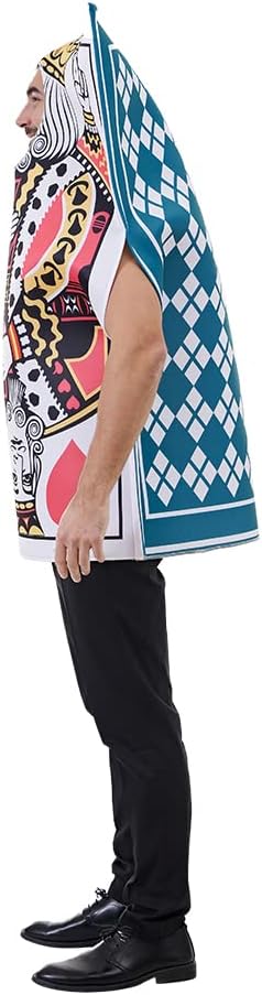 ReneeCho King and Queen of Hearts Cards Couple Halloween Costumes 1Pc Men Women Wonderland Adults Family Funny Costumes
