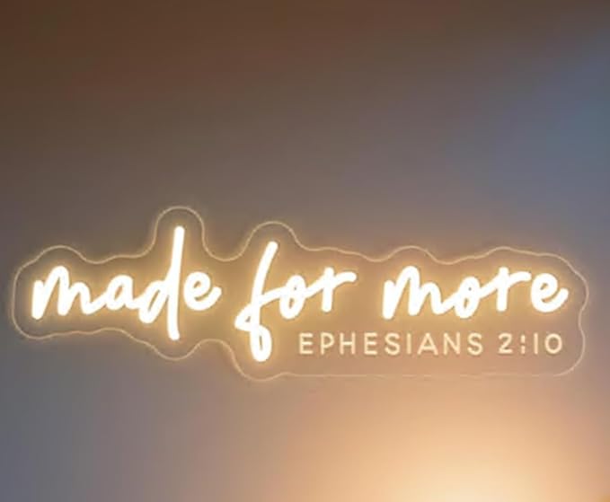 Made For More Neon Sign,Custom Jesus Neon Light,Religious Faith Sign,Bible Verse Decor,Christian Home Wall Decor,Church Decor,Christian Gift Size:20inches
