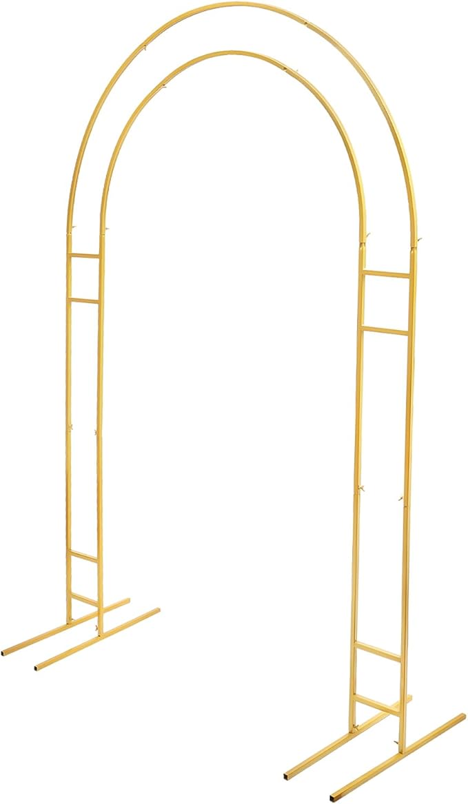 7.2FT Metal Wedding Arch with Base,Balloon Arch Backdrop Stand Garden Arbor Trellis Flower Plant Stand,Large Wedding Arch for Ceremony,Outdoor Garden Trellis for Climbing Plant