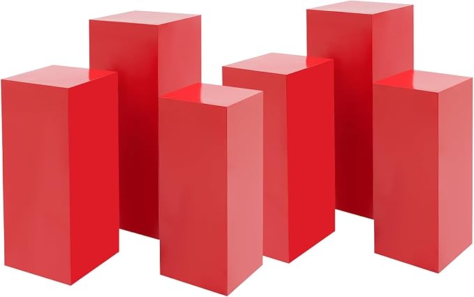 6PCS Square Pedestal Stands for Parties,Display Stands Pillars, Metal Square Plinths Dessert Table Cube Display Pillars for Birthday Wedding