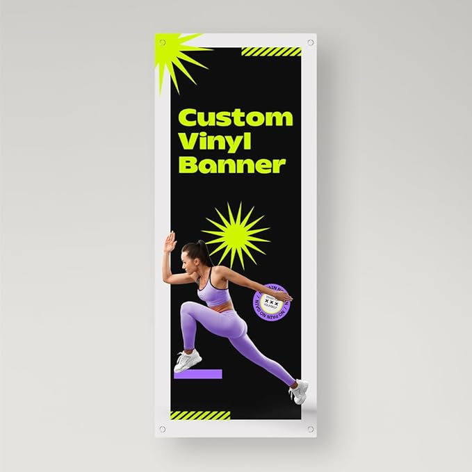 Customizable Vinyl Banner – Personalized Outdoor/Indoor Event Signage for Birthdays, Weddings, Graduations, Business Promotions – Lightweight, Durable, Weather-Resistant, Full-Color Printing (2'x5' / Vertical)