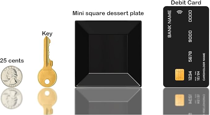 Exquisite Mini Disposable Appetizer Plates - 500 Pack 2.95 In. x in. Black Plastic Dessert Elegant Design for Weddings, Birthdays, and Formal Parties Stackable Convenient BPA Free