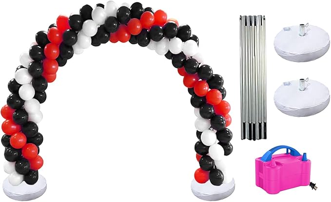 Balloon Arch Deluxe DIY Professional Kit with Black, Red and Silver Balloons (1/Pkg) Pkg/1