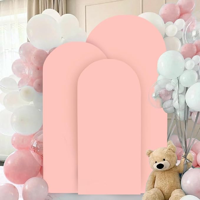 Wedding Arch Covers Set of 3 Dusty Rose Arch Covers Stretchy Fabric 6FT 6.6FT 7.2FT Spandex Arch Stand Cover for Arch Stand Chiara Arch Cover 2-Sided Arched Cover for Party Wedding