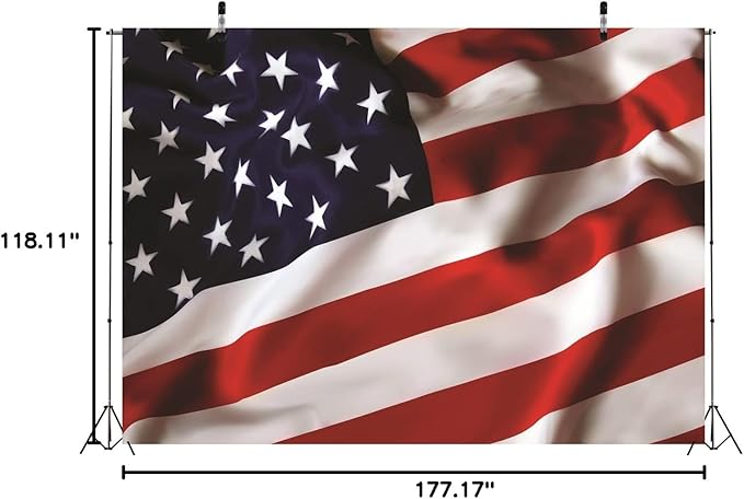 BELECO American Flag Backdrop 15x10ft Fabric US Flag Independence Day 4th of July Photography Background Patriotic National Holiday Veterans Memorial Day Party Decor Banner Portrait Photoshoot Props