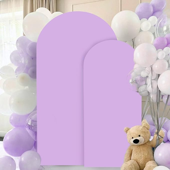 Arch Backdrop Cover Set of 2 Lavender 6FT 7.2FT Wedding Arch Cover for Arch Cover Set of 2 Balloon Arch Backdrop Cover for Parties