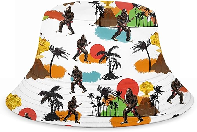Mens Hawaiian Shirts and Shorts Set 2 Pieces Beach Outfits Sets with Bucket Hats