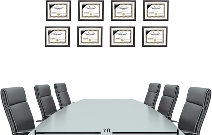 Creative Picture Frames 7.5" x 9.5" Rockefeller Black w/Gold Rim Diploma Frame, Displays 7.5" x 9.5" Certificate or 10" x 12" Document w/o Mat, College Degree Frame, Full-Strength Glass, White Mat
