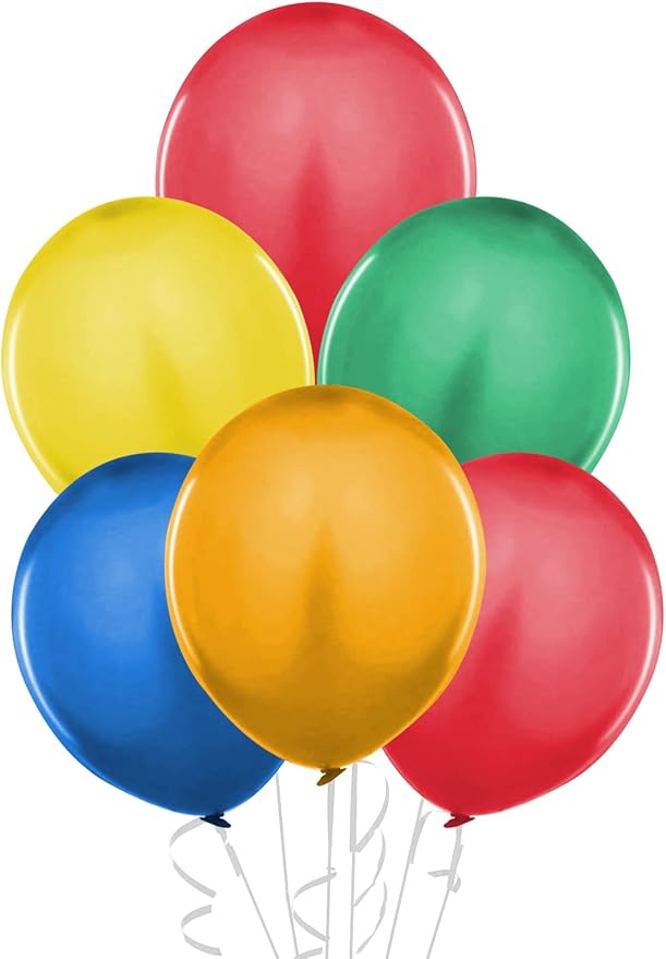 PMU Balloons 17 Inch PartyTex Premium Assorted Helium Quality Latex Balloons for Photo Shoot, Wedding, Baby Shower, Birthday Party and Event Decoration Pkg/100