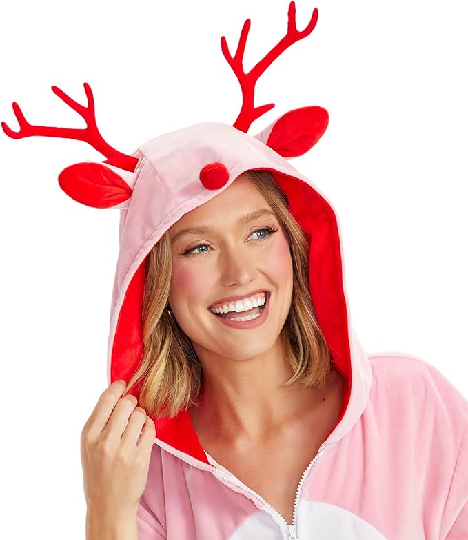 Tipsy Elves Christmas Onesies for Adults - Comfy Unisex Matching Holiday Jumpsuits with Convenient Pockets