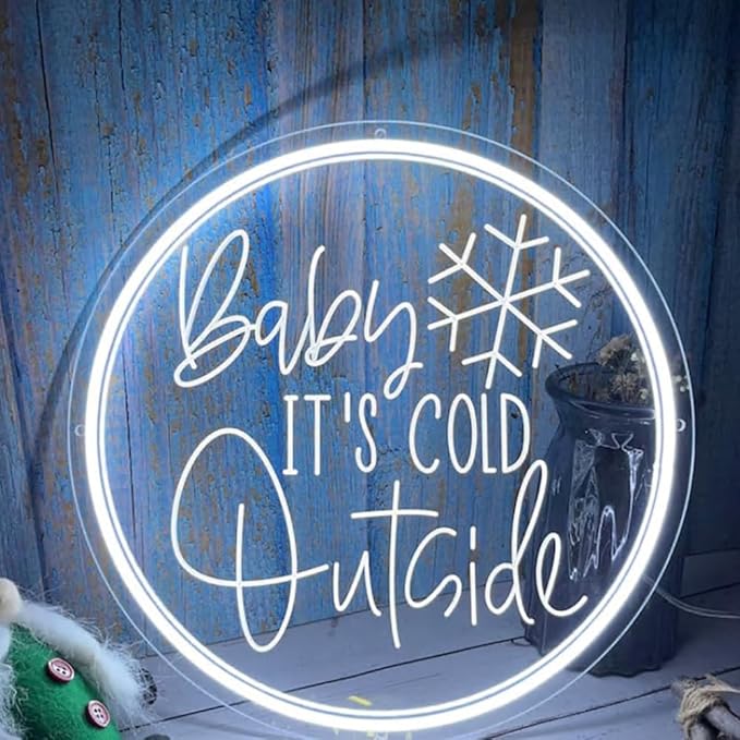 Baby IT'S COLD Outside Led Light Sign, Christmas Baby Shower Neon Sign Size:20 inches