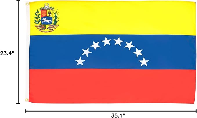 AZ FLAG Pack of 10 Venezuela Flags – 90 x 60 cm – Venezuelan Flag 100% Polyester with Integrated Metal Eyelets