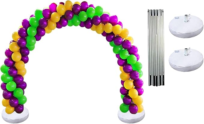 PMU DIY Professional Balloon Arch Deluxe Kit(Mardi Gras Gold, Green and Purple)Balloon Garland for Party Decoration,Decoration Kit for Birthday Party, Wedding, Graduation,Baby Shower(41691-61646)Pkg/1