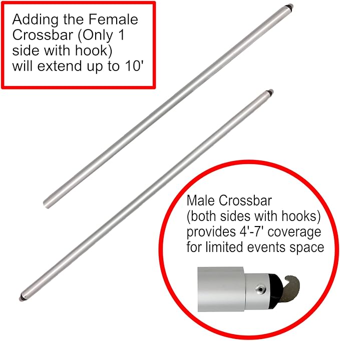 Crowd Control Center Pipe and Drape Backdrop Photobooth Wedding Party Convention Tradeshow Kit Framework ONLY (8x20Fixed) Upgraded Version