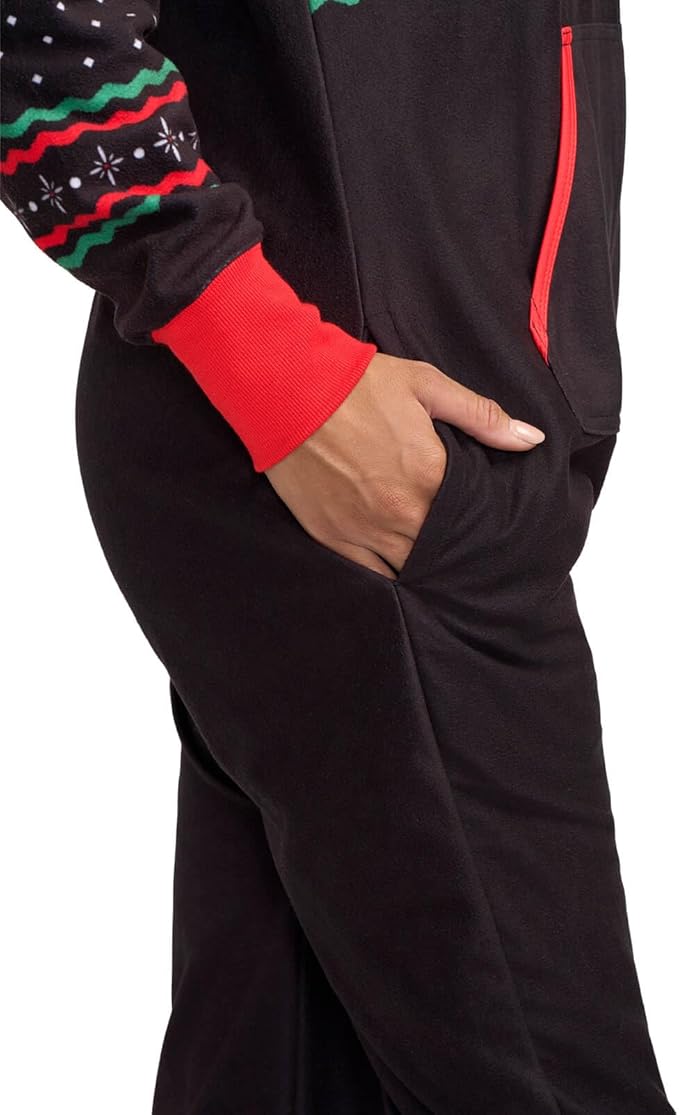 Tipsy Elves Christmas Onesies for Adults - Comfy Unisex Matching Holiday Jumpsuits with Convenient Pockets