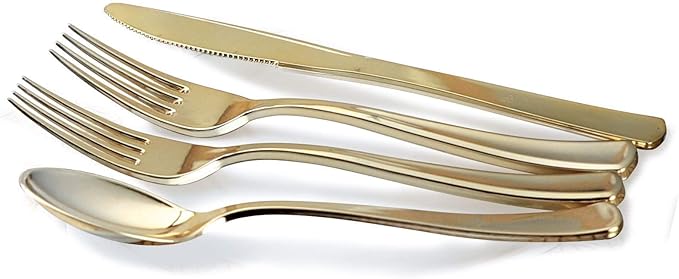 " OCCASIONS " 640pcs set (80 Guests)-Extra Heavyweight Vintage Wedding Disposable/Reusable Plastic Plates 80 x 11'' + 80 x 8.25''+Silverware+Cups+Napkins (Chateau in Mint)