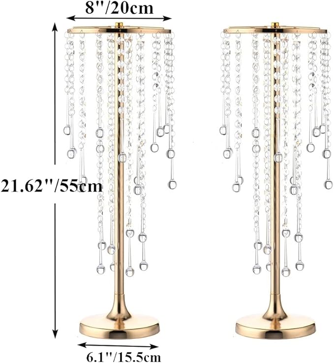 10pcs Crystal Centerpieces for Tables Gold Flower Stand for Wedding Party Centerpiece Decoration Home Decor