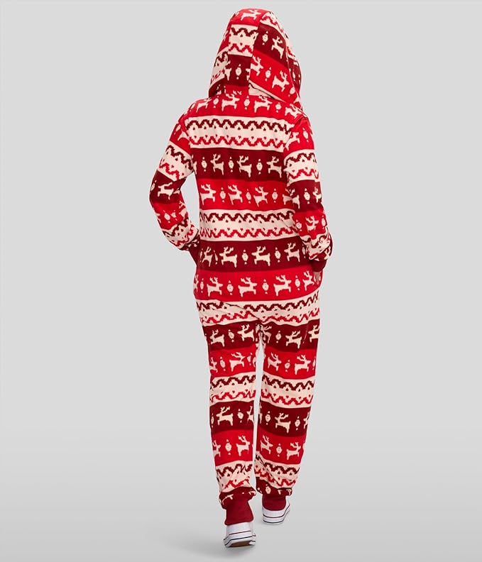 Tipsy Elves Christmas Onesies for Adults - Comfy Unisex Matching Holiday Jumpsuits with Convenient Pockets