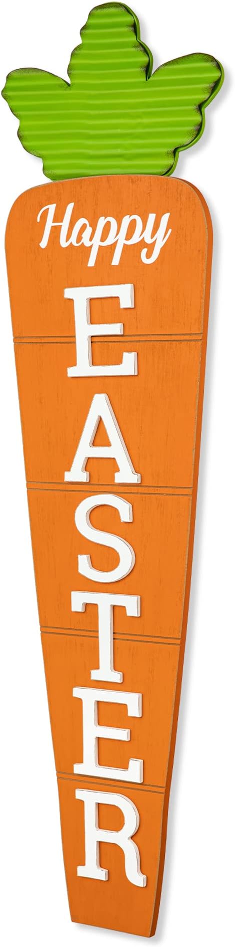 Glitzhome 41.5"H Easter Wooden Carrot Porch Decor, Metal Easter Porch Sign Welcome Sign for Home or Yard