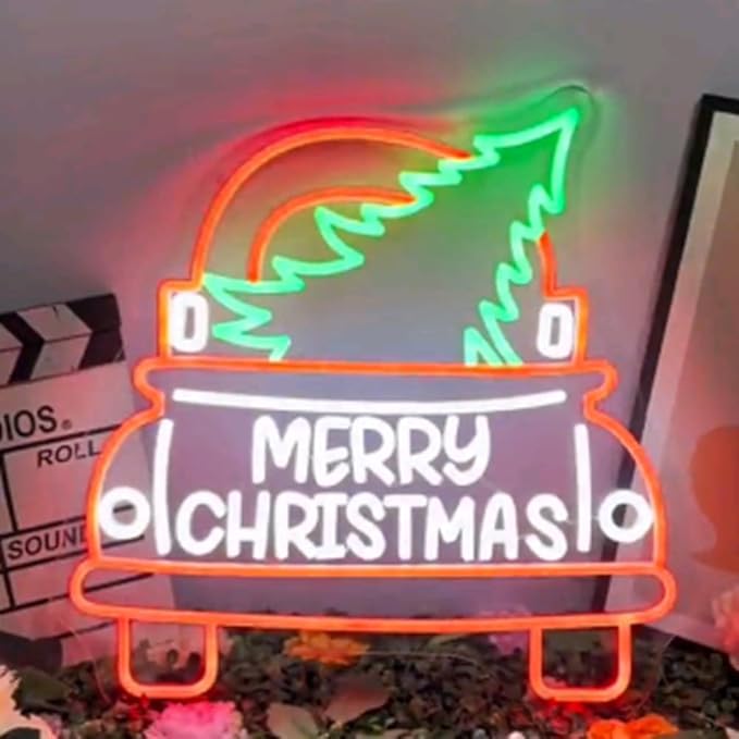 Merry Christmas Neon Sign Custom Christmas Neon Light Christmas Led Sign Christmas Decor Christmas Tree Decor Home Wall Decorations Size:18x17inches