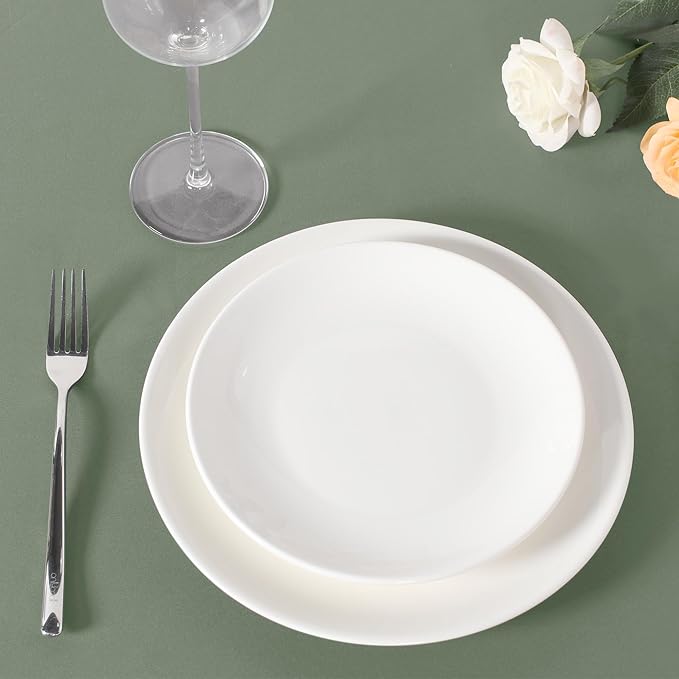 sancua Round Tablecloth 108 Inch Diameter, 6 Pack - Circle Polyester Fabric Table Cloth for Wedding Party Reception Banquet Birthday, Washable Formal Table Cover (Fit 42-96 Inch Tables), Sage Green