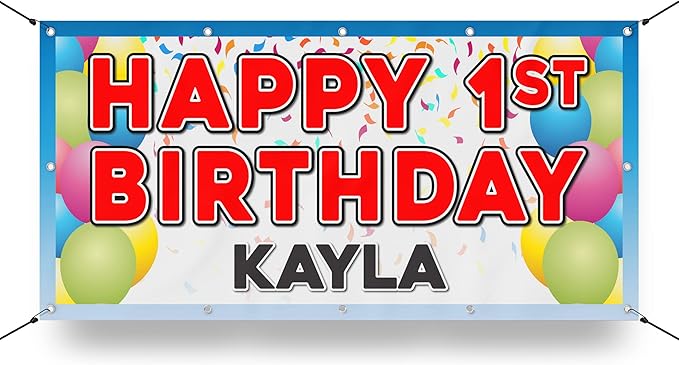 Custom Birthday Vinyl Banner Sign Personalized, Party Backdrop, Birthday Gift, Birthday Party - Milweb1 (5'x10', BB-1)