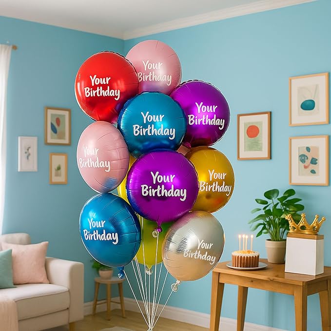 Custom Foil Balloons – Personalized Round & Heart Shaped Balloons for Logo, Text or Photo – Event, Birthday, Wedding, Business Promotion (round, 100)