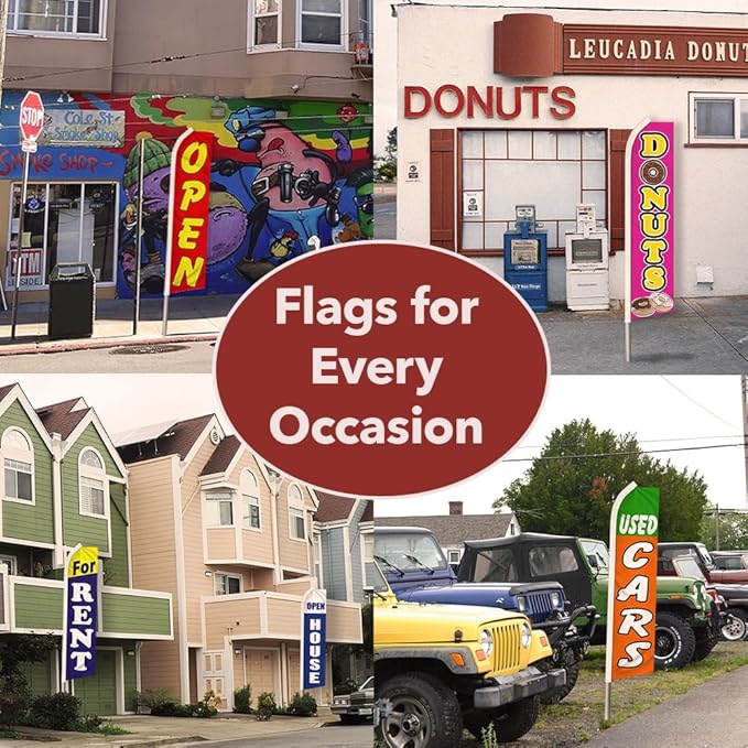 Rainbow Swooper Advertising Flag & Pole Kit - Perfect for Pride Events, Parties, Carnivals, Fairs