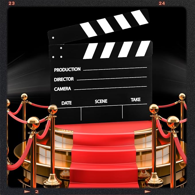 Vicenpal 47.2 x 45.3 Inches Movie Film Clapboard Jumbo Plastic Clapper Board Movie Theme Party Decorations Directors Photography Studio Video TV Clapper Board Theater Props Decor for Photo Prop