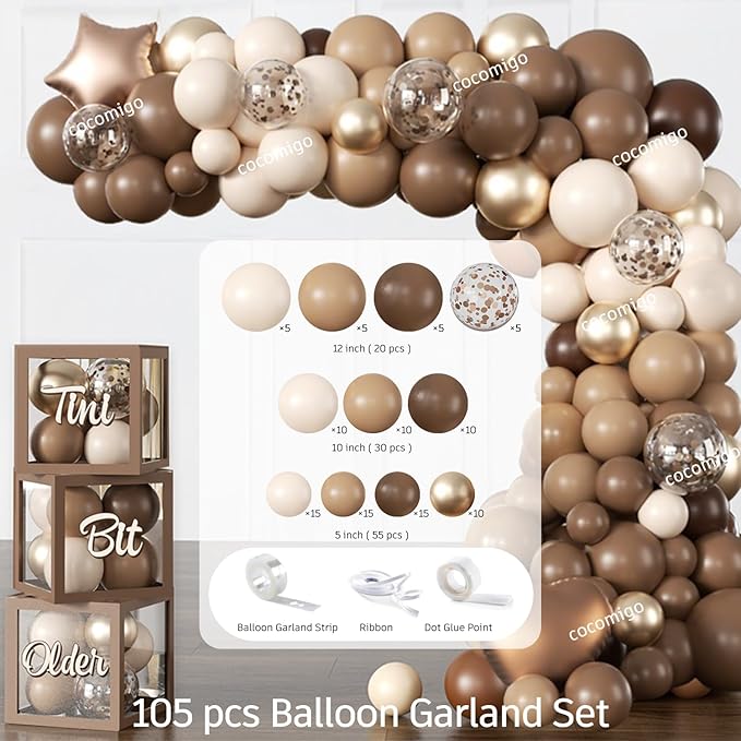 300pcs Tiny Bit Older Espresso Martini Birthday Decorations Serve 25, All-in-one Set with Balloon Arch Fringe Curtain Tableware Balloon Box Cupcake Topper Sash, for Girl Women Espresso Martini Party