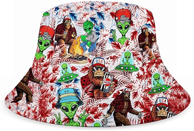 Mens Hawaiian Shirts and Shorts Set 2 Pieces Beach Outfits Sets with Bucket Hats