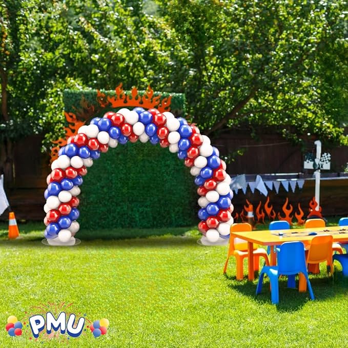 PMU DIY Professional Balloon Arch Deluxe Kit (Patriotic Red, White and Blue) Balloon Garland for Party Decoration, Decoration Kit for Birthday Party, Wedding, Graduation, Baby Shower(41693-61646)Pkg/1