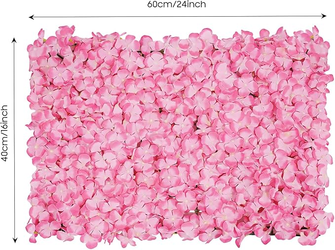 Flower Wall Panel Floral Backdrop,20Pack Pink Flower Wall Decor,Silk Rose Wall, Artificial Flower Wall Backdrop Faux Flower Panel for Wedding