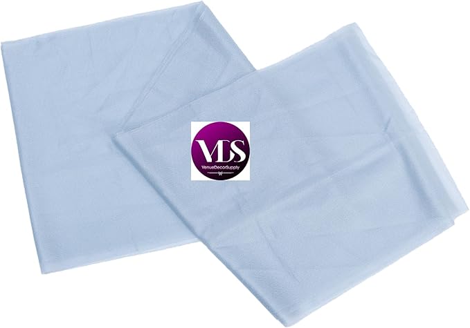 VDS Pack of 200, Baby Blue, Sheer Chiffon Chair Sashes Bows Chair Cover Back Tie Ribbon for Wedding Birthday Baby Shower Engagement Ceremony Event Party Banquet Restaurant Dining Chair Decoration