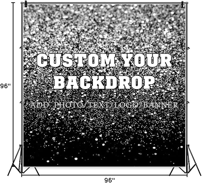 Leowefowa 8x8ft Custom Image Background Personalized Backdrop Customized Vinyl Backdrop with Pictures Photo Text Custom Banner Supplies Background for Baby Shower Birthday Party Decor