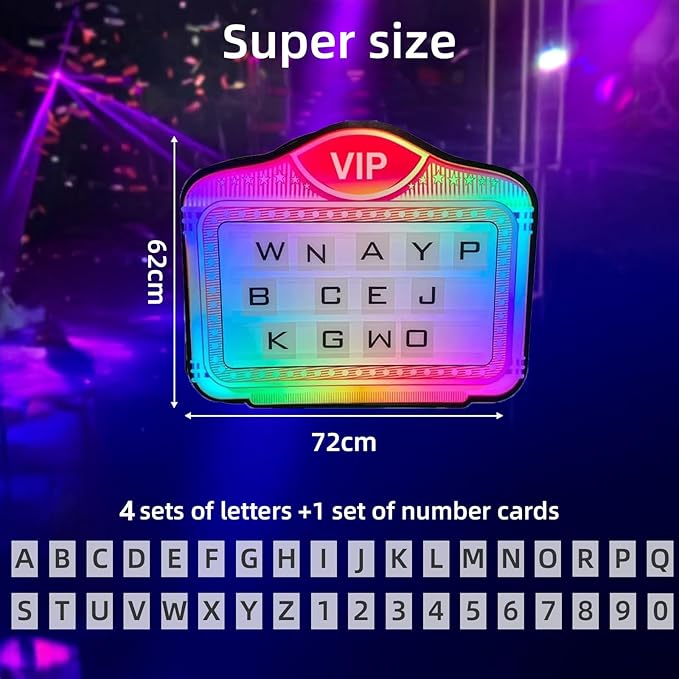 Bottle Service Sign,Bottle Presenter for Night Club,Bottle Service Lights Sign with 4 Set Letters & 1 Set Number,for Home Decor, Birthday Parties,(VIP)