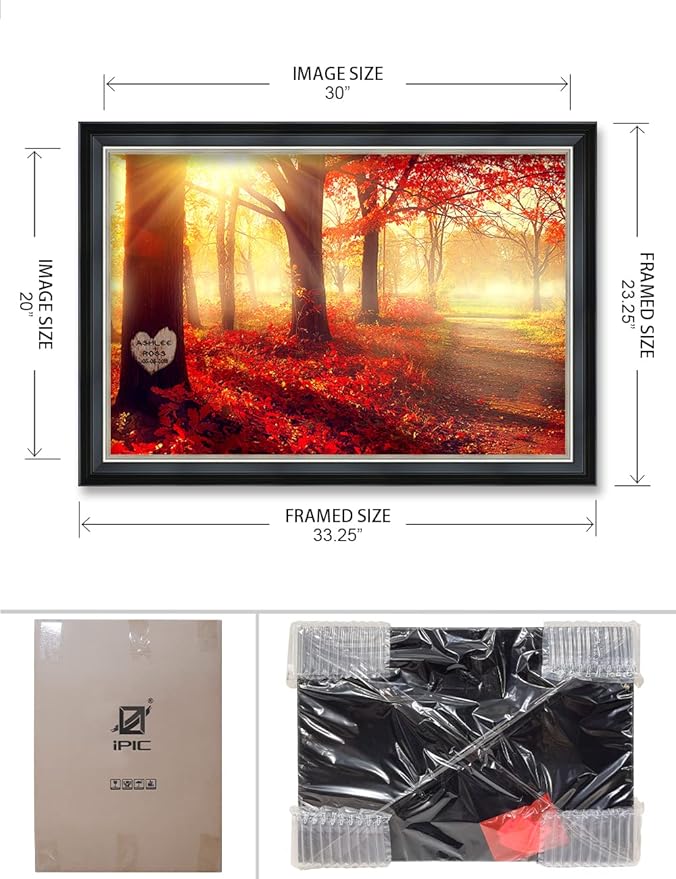 IPIC - You Are My Sunshine, Personalized Ideal Gift Custom Framed Wall Art with Names and Date, Giclee Prints with Solid Wood Frame, Unique and Memorable Present. Wall Art for Home Decor.