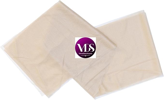 VDS Pack of 300, Champagne, Sheer Chiffon Chair Sashes Bows Chair Cover Back Tie Ribbon for Wedding Birthday Baby Shower Engagement Ceremony Event Party Banquet Restaurant Dining Chair Decoration