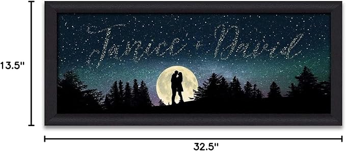 Personal-Prints | Personalized Written in the Stars Custom Wall Art | Personalized with Names in the Sky | Unique Wedding, Anniversary, Valentine’s Day, or Romantic Gift (16"x32" Float Framed Canvas)