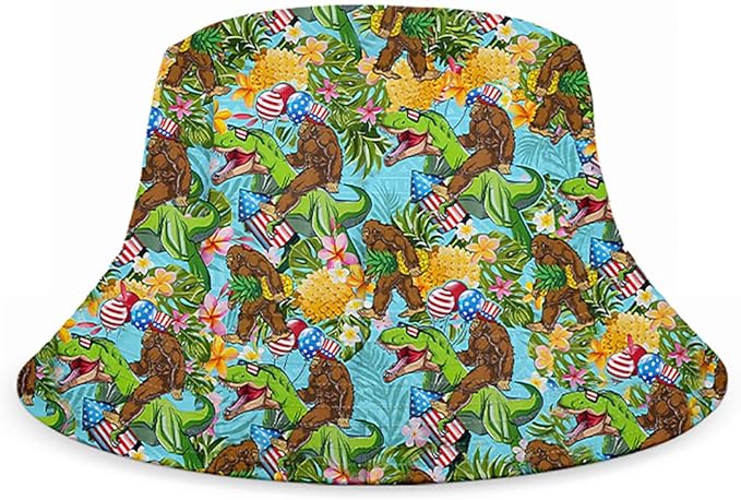 Mens Hawaiian Shirts and Shorts Set Funny Hawaiian Shirts for Men Beach Outfits Sets with Bucket Hats