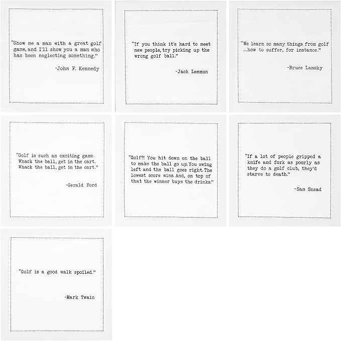 Five Star Funny Golf Humor Quotes | White Cotton Cocktail Napkins | 50 Luxury Disposable Beverage Napkins with Witty Bar Quotes | Drink Napkins for Parties, Bars, Weddings & Game Nights
